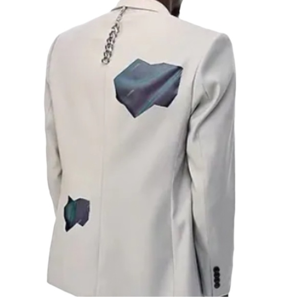 Unawares Men's Sport Coat Adjustable Buckle Destroyed Blazer Jacket Grey - Picture 14 of 16